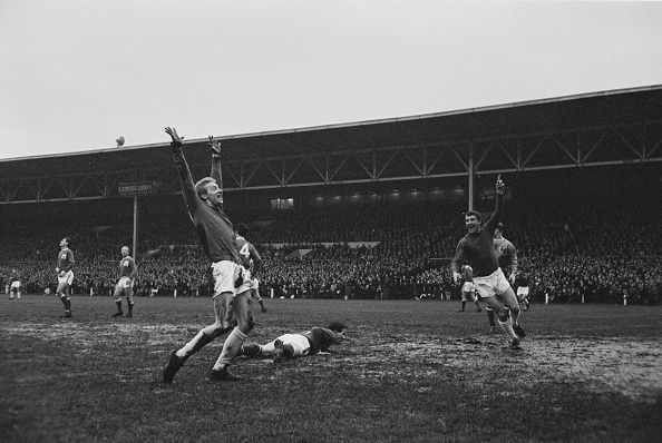 Denis Law - 1964 Ballon d&#039;Or Winner (Left) scoring for Manchester United