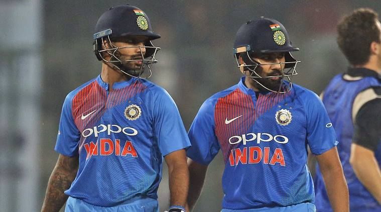 Shikhar Dhawan (L) and Rohit Sharma