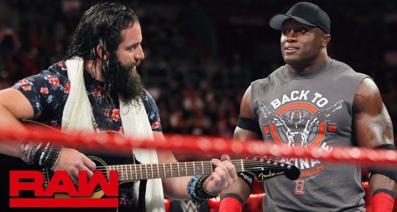 Elias (left) or Bobby Lashley (right) could shock the WWE Universe by defeating Brock Lesnar for the Universal Championship at WrestleMania 35