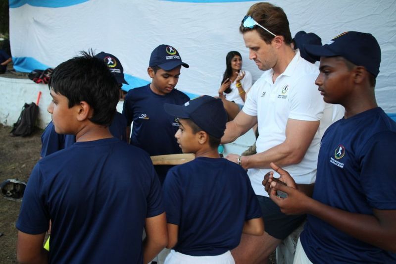 Fans gathered after the end of the day to greet their cricketing idols