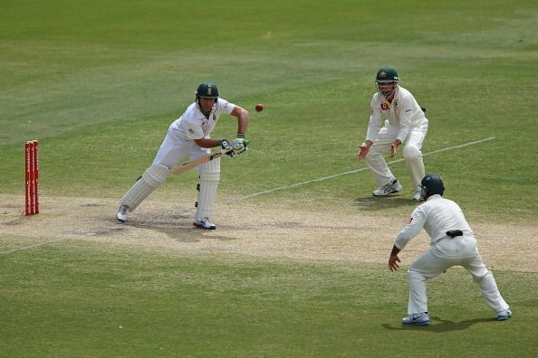 De Villiers, during his 2012 knock in Adelaide, where he batted for 246 minutes for 33 runs