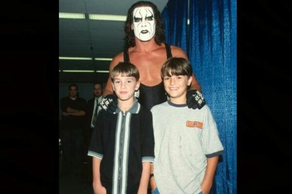 Young Bray Wyatt and Bo Dallas with their idol Sting