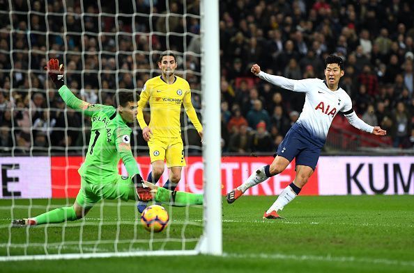 Son left Jorginho and Luiz for dead before slotting home to gift Spurs a 3-0 lead