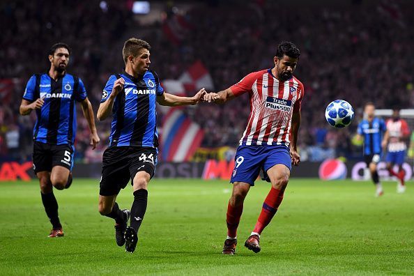 Diego Costa (R), Club Atletico de Madrid v Club Brugge - 2018/19 UEFA Champions League Group A