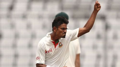 Taijul Islam in action for Bangladesh.