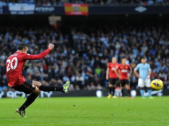 Van Persie scored the winner in his first Manchester derby