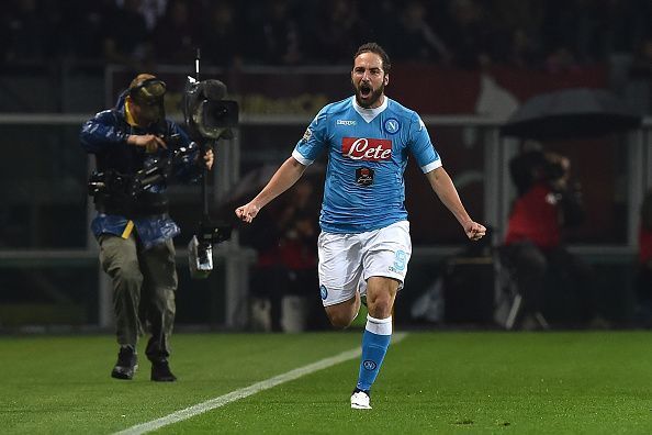 Gonzalo Higuain scored 91 goals in 146 appearances for Napoli.