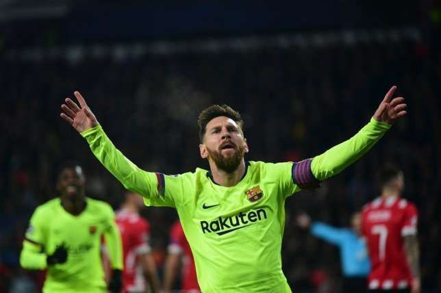 Messi scored the 567th goal for Barcelona against PSV Eindhoven yesterday