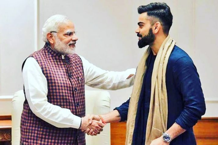 Narendra Modi with Virat Kohli