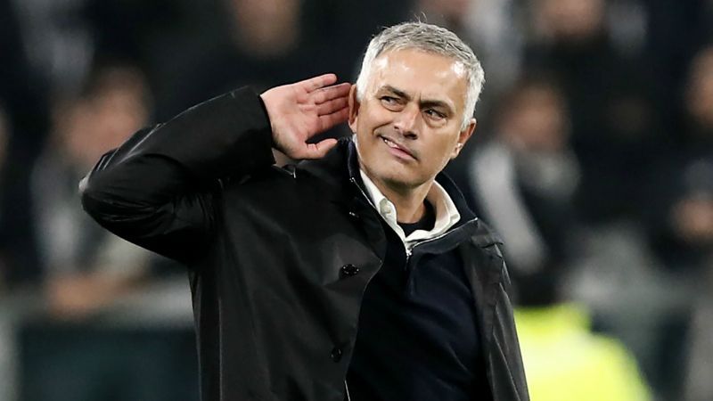 Jose Mourinho&#039;s gesticulation to the home fans