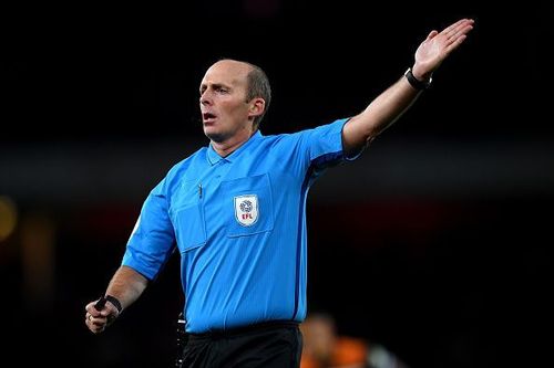 Mike Dean was in charge of Arsenal's game versus Brentford in the Carabao Cup Third Round this season