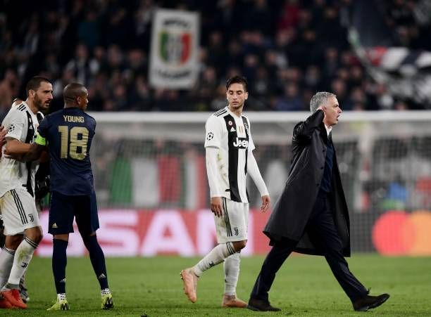 Jose Mourinho mocks the Juventus fans after Manchester United secured a win in Turin