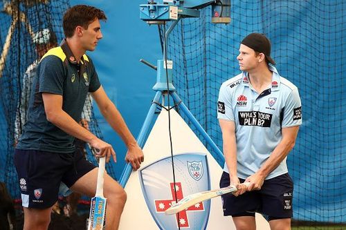 Steve Smith was involved with the Australian pacers at the SCG.