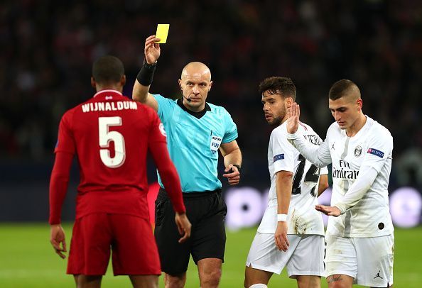 Wijnaldum struggled to deal with PSG's quality in midfield and was lucky not to have been sent off