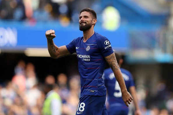 Giroud scored his first goal in six months for Chelsea