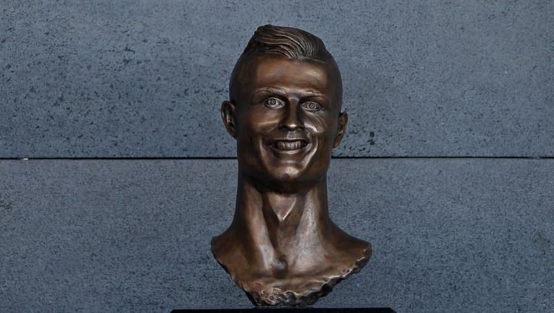 Cristiano Ronaldo&#039;s statue in Funchal on the island of Madeira