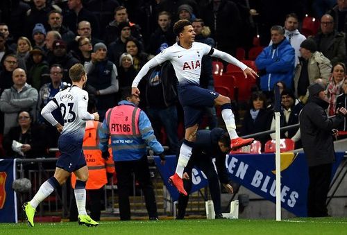 Dele Alli celebrates his goal