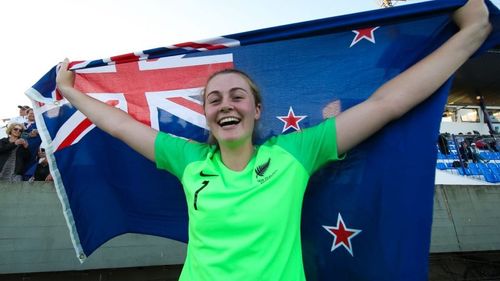 New Zealand goalkeeper Anna Leatâs impressive display took them to the semi-finals(Image Courtesy: FIFA)