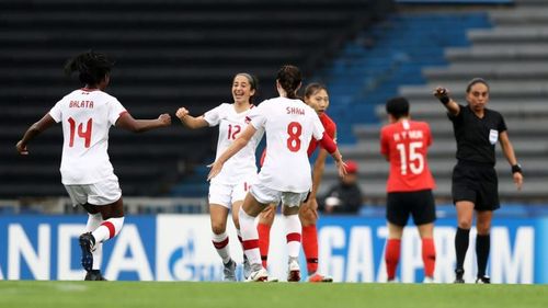 Lara Kazandjian number 12 delighted after scoring her team's second goal (Image Courtesy: FIFA)