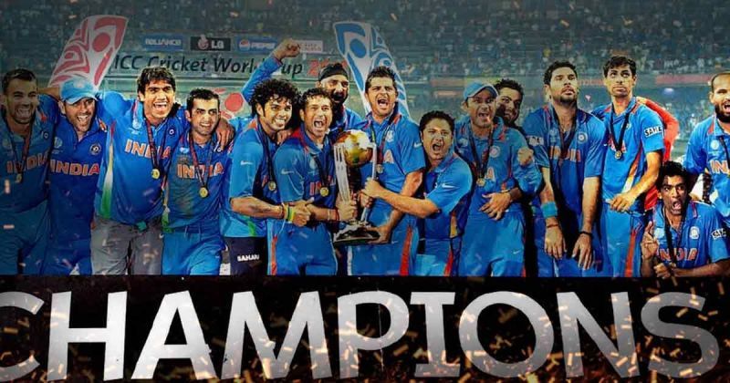 The victorious Indian team in 2011 - World Champions