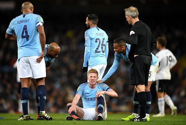 De Bruyne picked up another knock against Fulham