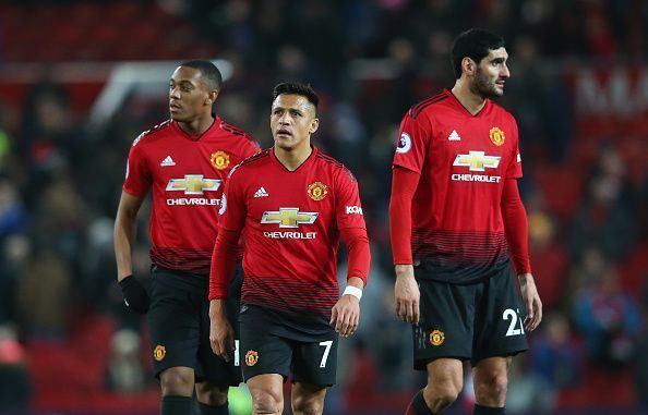 Dejected Manchester United stars