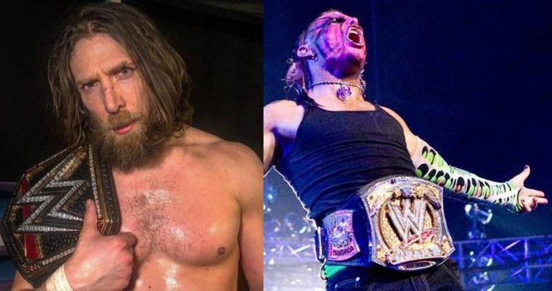 Daniel Bryan (left) could drop the WWE Championship to Jeff Hardy (right) at the Royal Rumble PPV or at WrestleMania 35