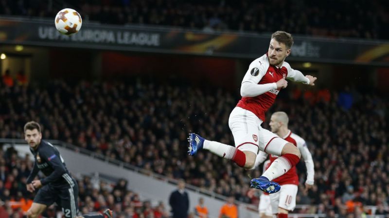 Ramsey scoring against CSKA in the Europa league