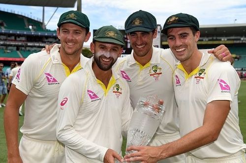 Hazlewood, Lyon, Starc and Cummins