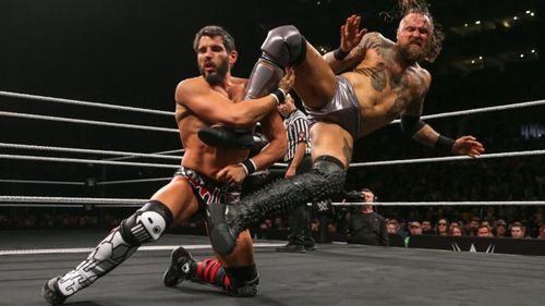 Gargano and Aleister Black putting on a stellar match