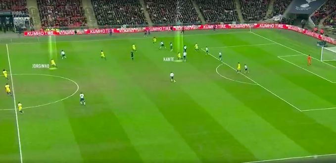 As evidenced by this picture, Kante is far forward and not in his usual defensive-orientated position