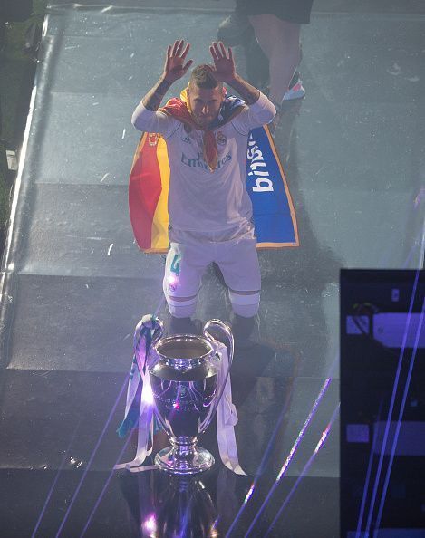 Real Madrid celebrate their 13th UCL trophy