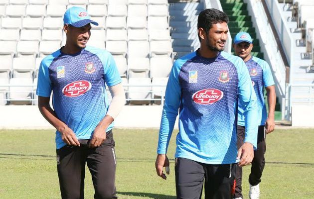 Mahmudullah and Mustafizur during a practice session in Sylhet International Stadium