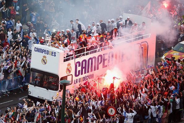 Real Madrid Celebrate After They Win Champions League Final