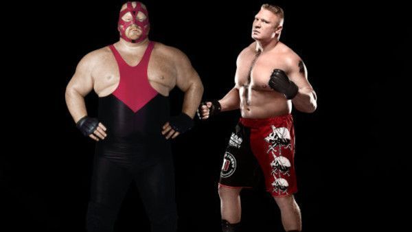 In a clash of titans we wish would've happened, it's Big Van Vader vs. the Beast Incarnate Brock Lesnar.