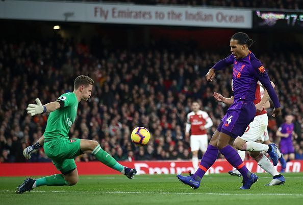 Bernd Leno had to pull off an incredible save to deny Van Dijk