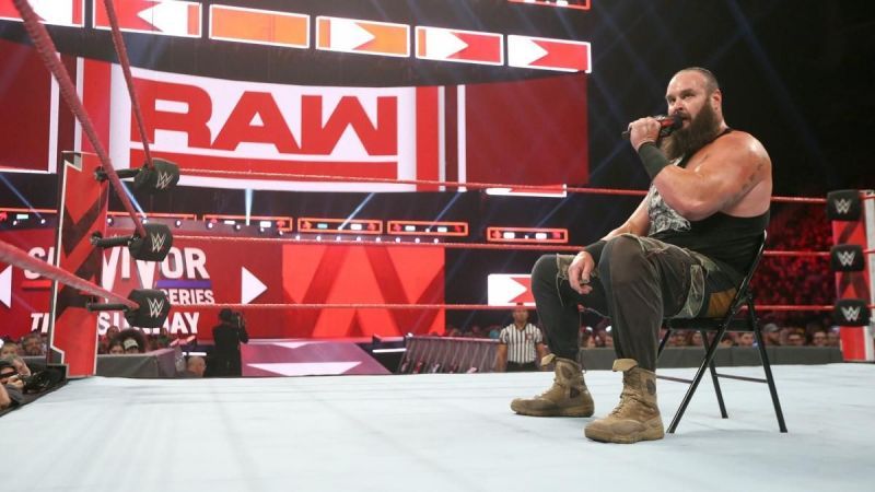 ... Strowman takes a seat in the middle of the ring and demands that Raw GM Baron Corbin comes to the squared circle.