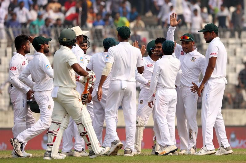 Bangladesh won the Dhaka Test by 218 runs against Zimbabwe