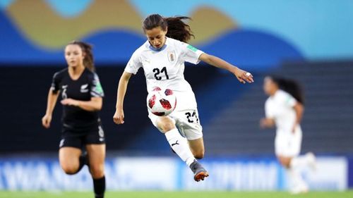 Uruguay's goalscorer BelÃ©n Aquino (Image Courtesy: FIFA)