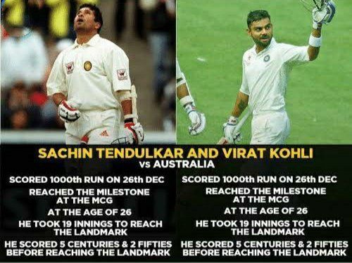 15 years later after Sachin&#039;s achievement, Virat Kohli struck his fifth Test century against the Aussies on the exact same day&Acirc;&nbsp;