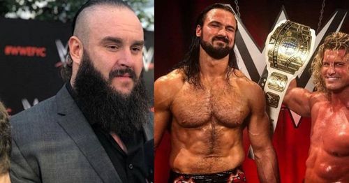 Braun Strowman (left) and Drew McIntyre (center) are undeniably dangerous men to take on in a fight, but a select few special WWE Superstars could beat them in a 