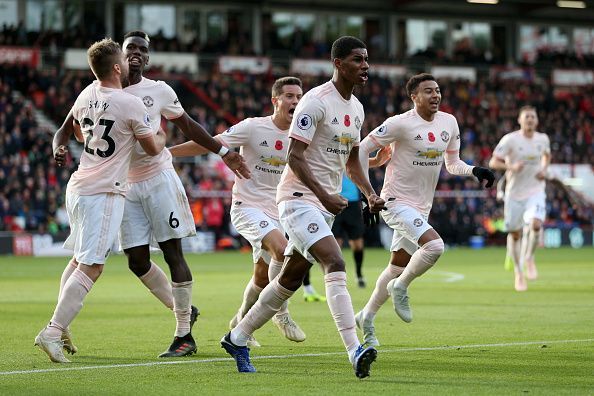 Marcus Rashford scored a late goal to seal the three points for the visitors