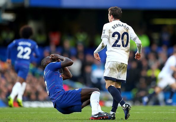 Bernard was lucky not to have seen red after he headbutted Rudiger in an off-the-ball incident