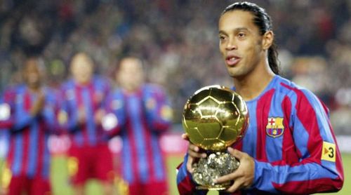 Ronaldinho was on the brink of signing for Manchester United in 2002. (Image: FourFourTwo)