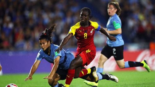 Black Maidens captain Mukarama Abdulai number 8, scored a hat-trick (Image Courtesy: FIFA)