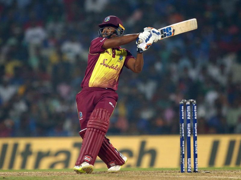 Nicholas Pooran executing a switch-hit