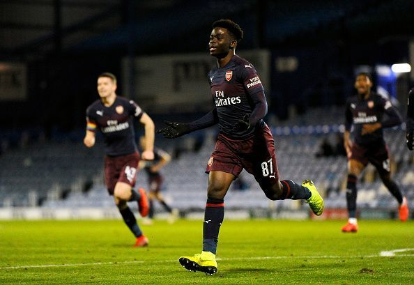 Bukayo Saka in Checkatrade Trophy