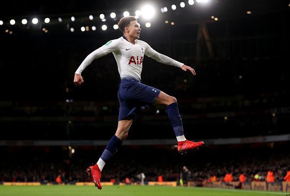 Dele jumps for joy after his exquisite finish sealed Spurs&#039; win