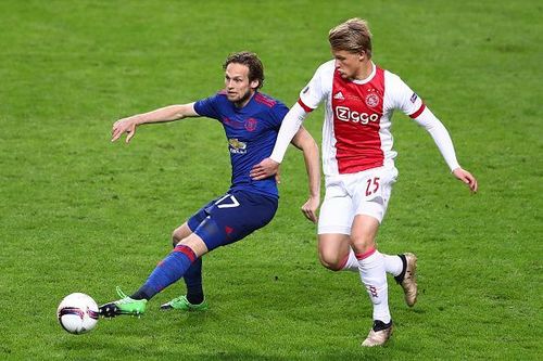 Dolberg in action against Manchester United in the 2017 UEFA Europa League Final