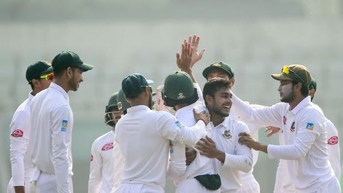 Mehidy Hasan's 12-for scripted a record win for Bangladesh